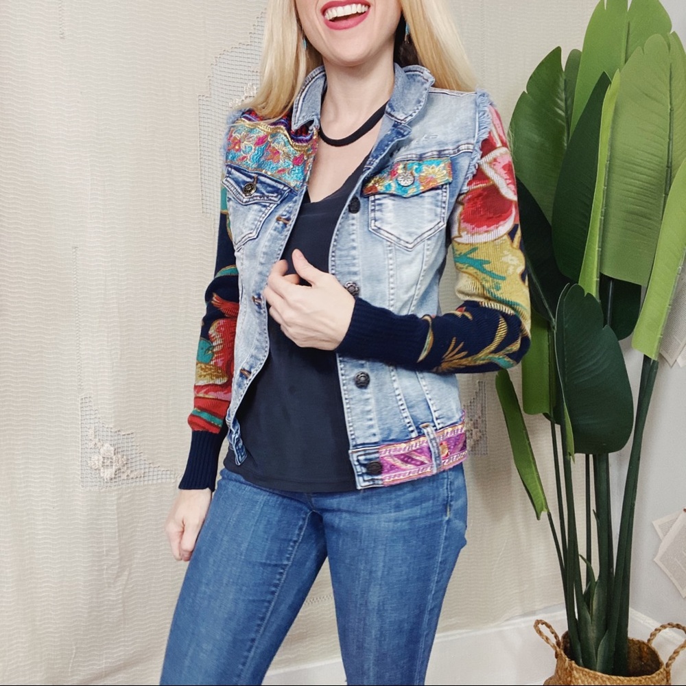 XS Embellished Denim Jacket